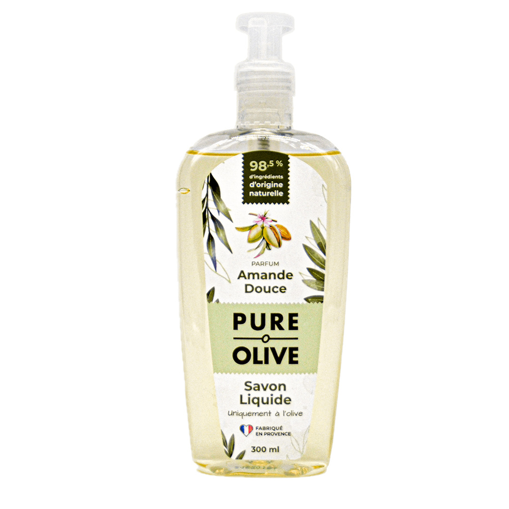 pure olive Savon liquide 100% olive parfum amande d ouce Savon liquide