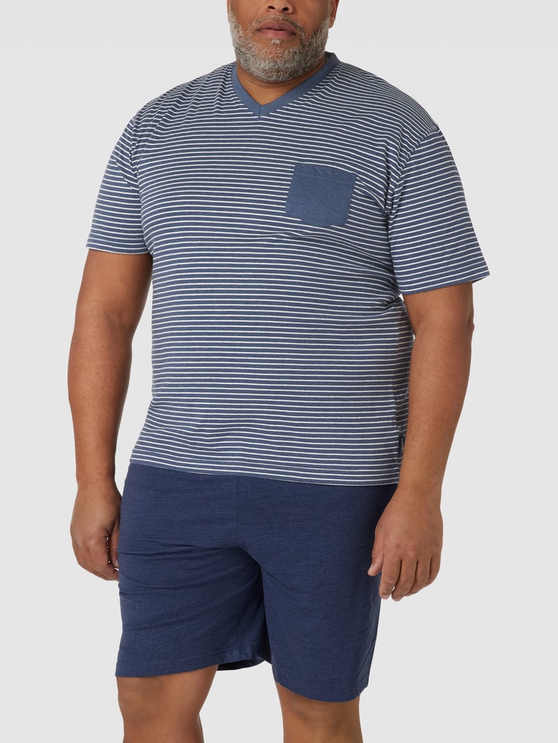 PLUS SIZE Pyjama mit Streifenmuster in dunkelblau