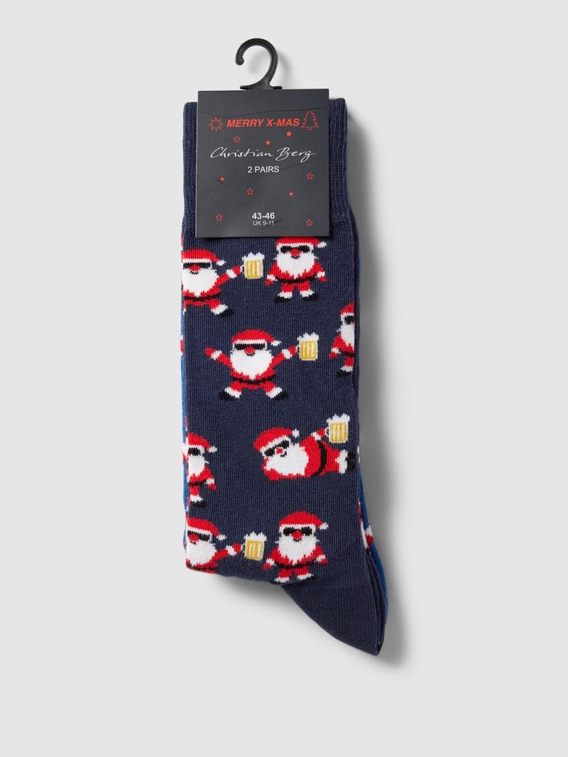 Socken aus Baumwoll-Mix im 2er-Pack in dunkelblau