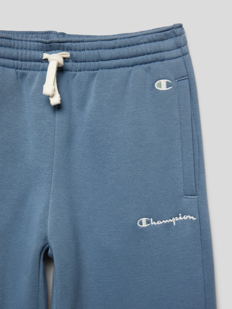 Sweatpants mit Label-Details in rauchblau
