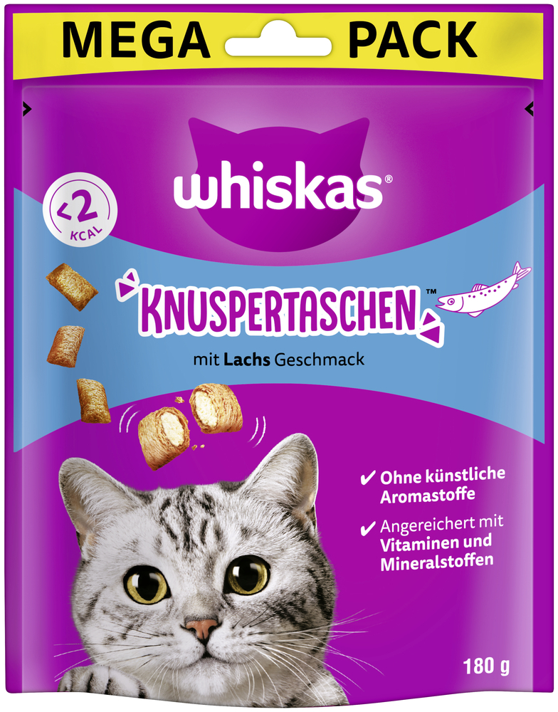 Whiskas Snacks Whiskas Knuspertaschen Mega Pack 180g Lachs