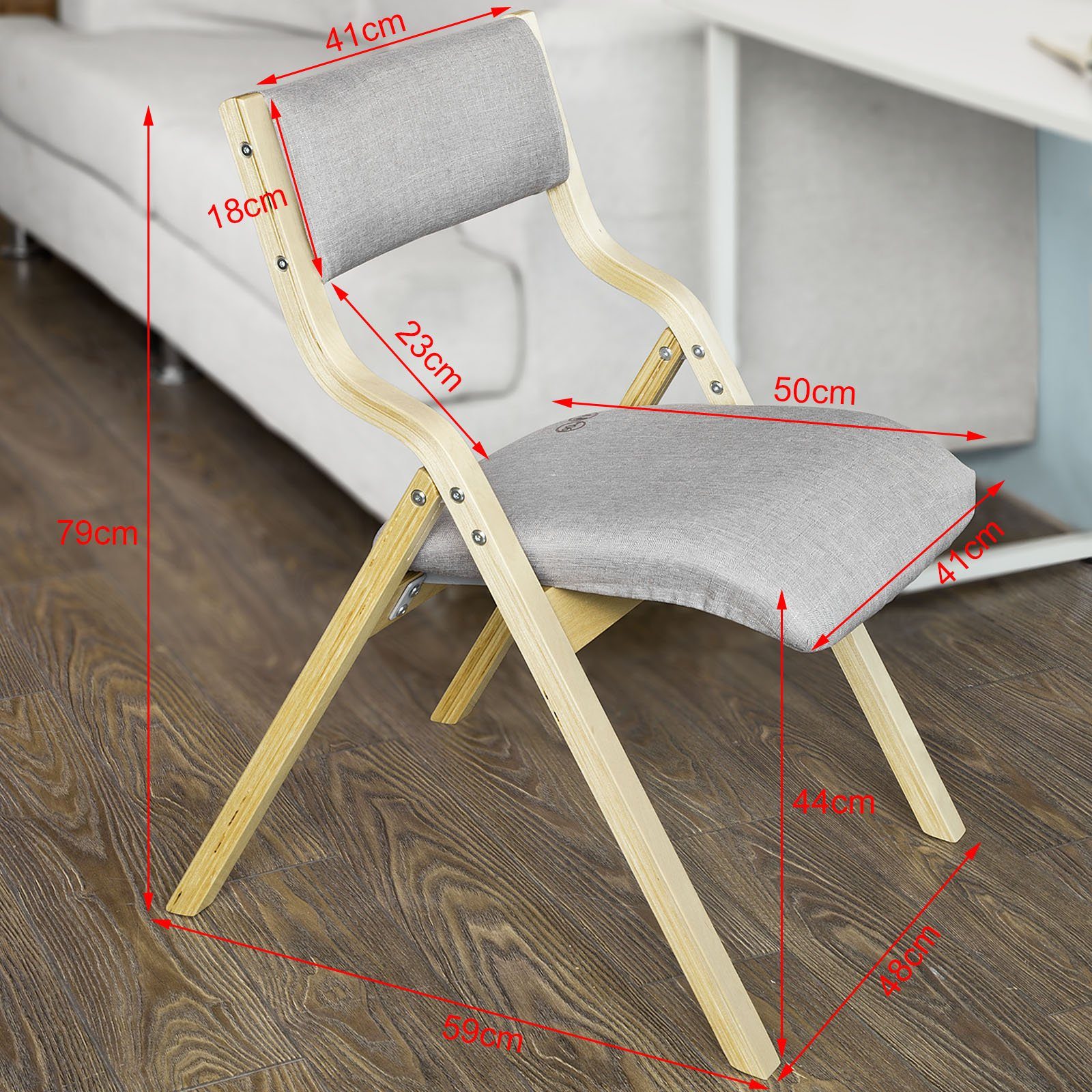 SoBuy Klappstuhl FST40, Küchenstuhl mit gepolsterter Sitzfläche und Lehne