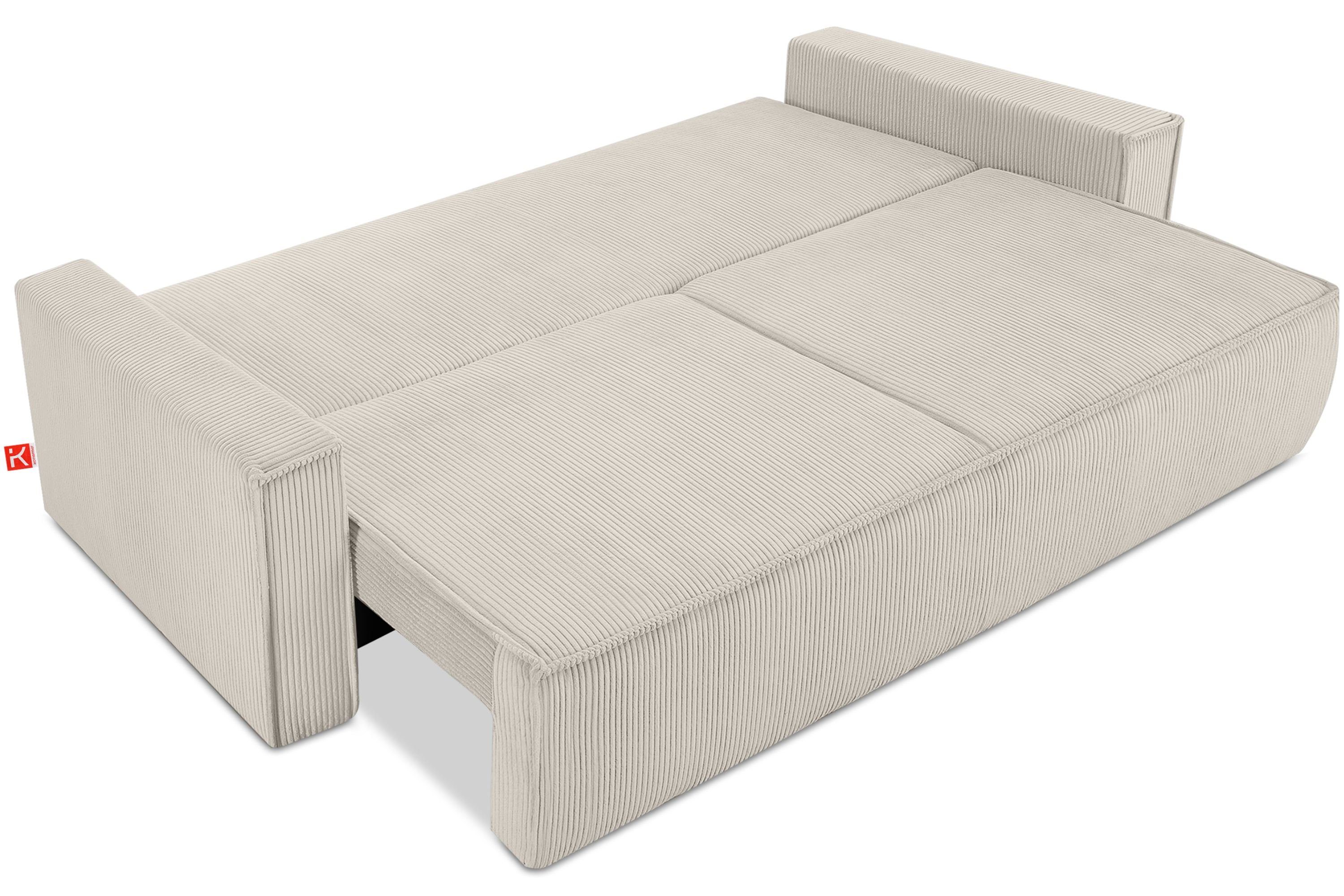 Konsimo Schlafsofa NAPI, hergestellt in der EU, mit Schlaffunktion, in Pet Friendly Cord-Stoff