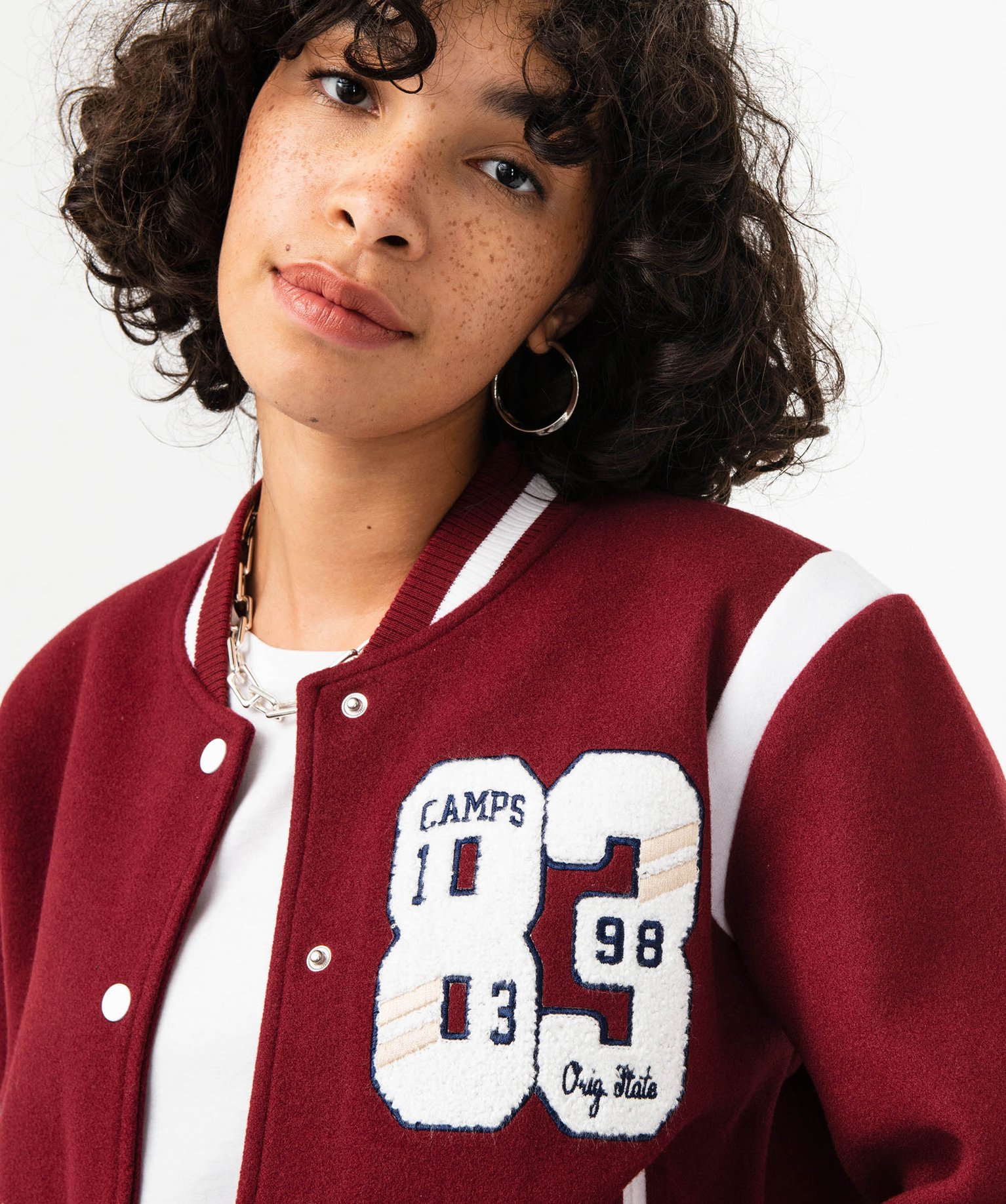 Blouson en feutrine esprit collège femme - Camps United rouge fonce | GEMO