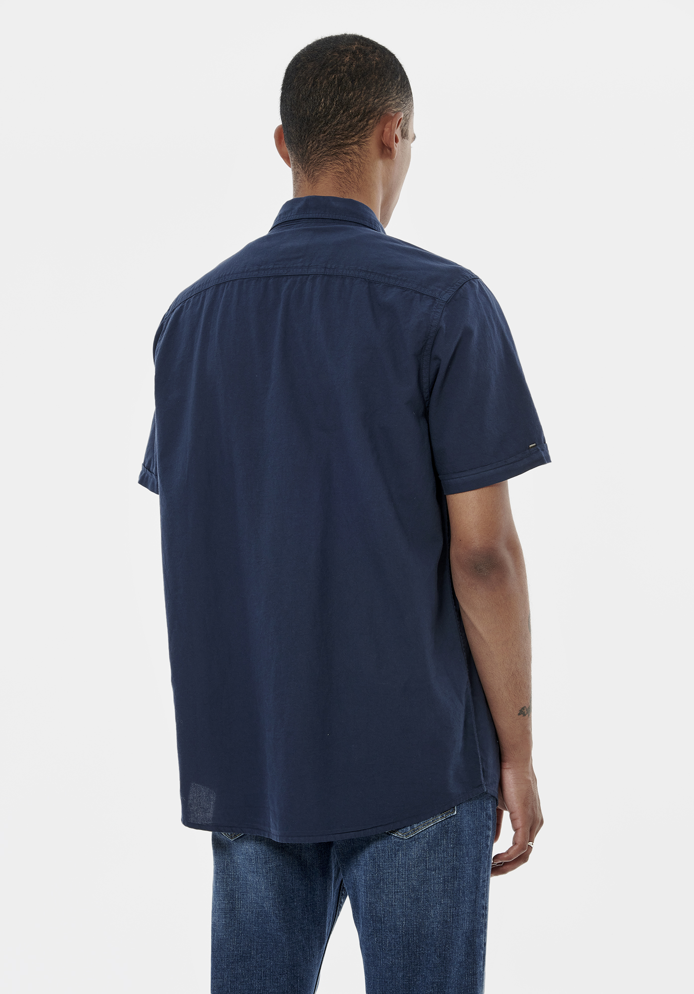 TOMAK  Chemise bleue marine homme 100% coton