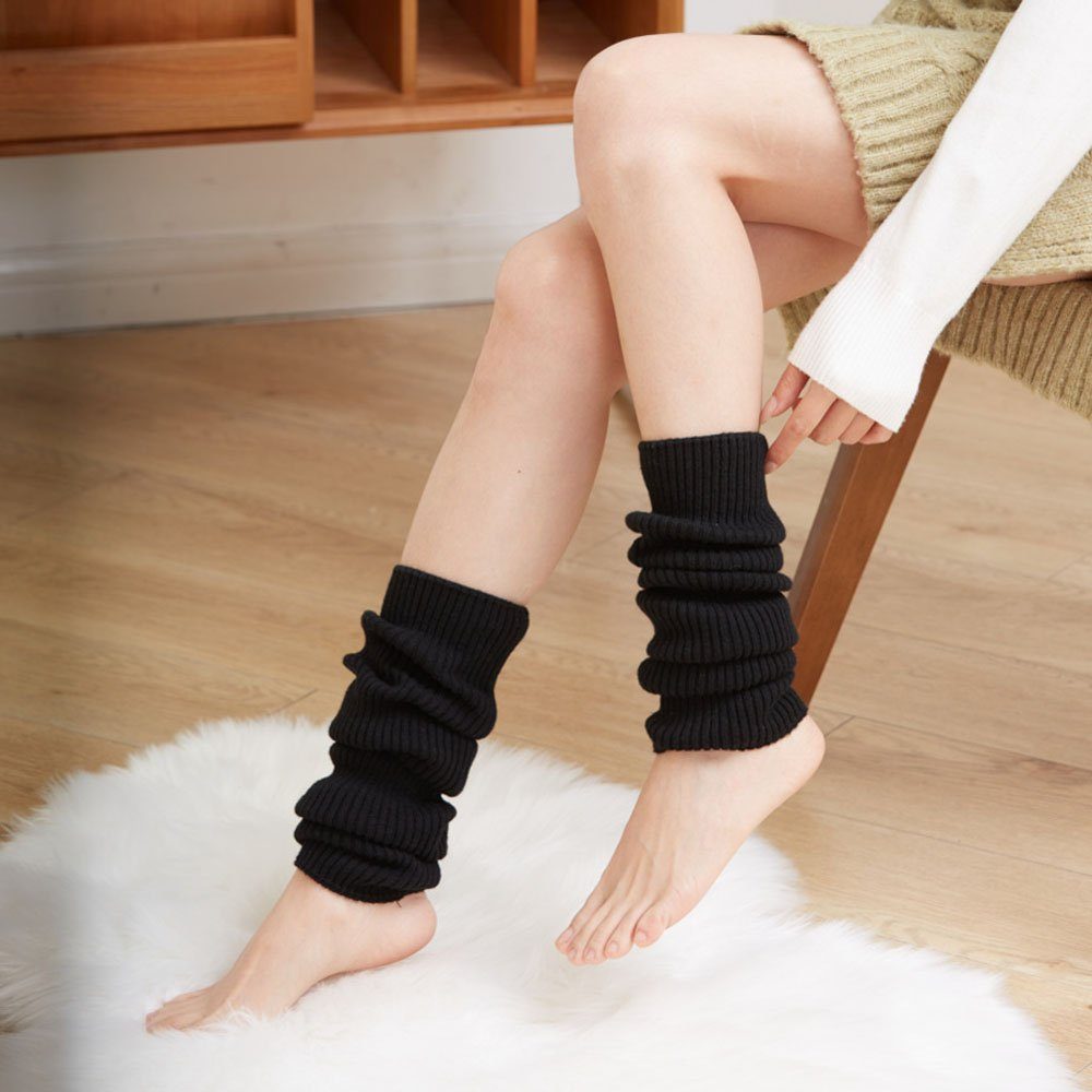 Sarfly Beinstulpen Damen Beinwärmer, 1 Paar Legwarmers Grobstrickstulpen Beinstulpen (2-St., Strümpfe Böhmischer Stil Winter Stiefel Boot Warmers Abdeckung) Socken Weihnachtssocken (Einheitsgröße)