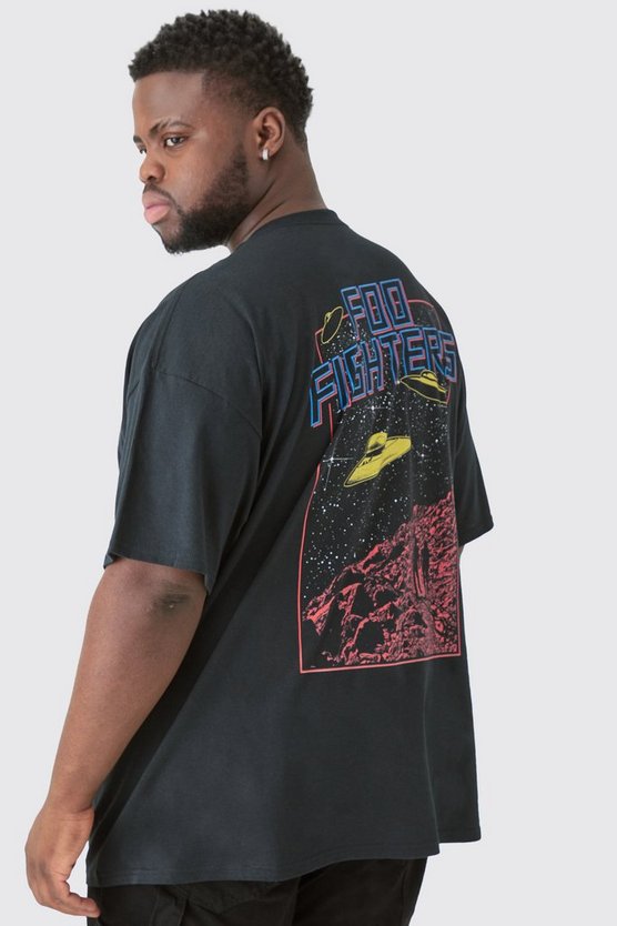 Plus Oversize T-Shirt mit lizenziertem Foo Fighters Print