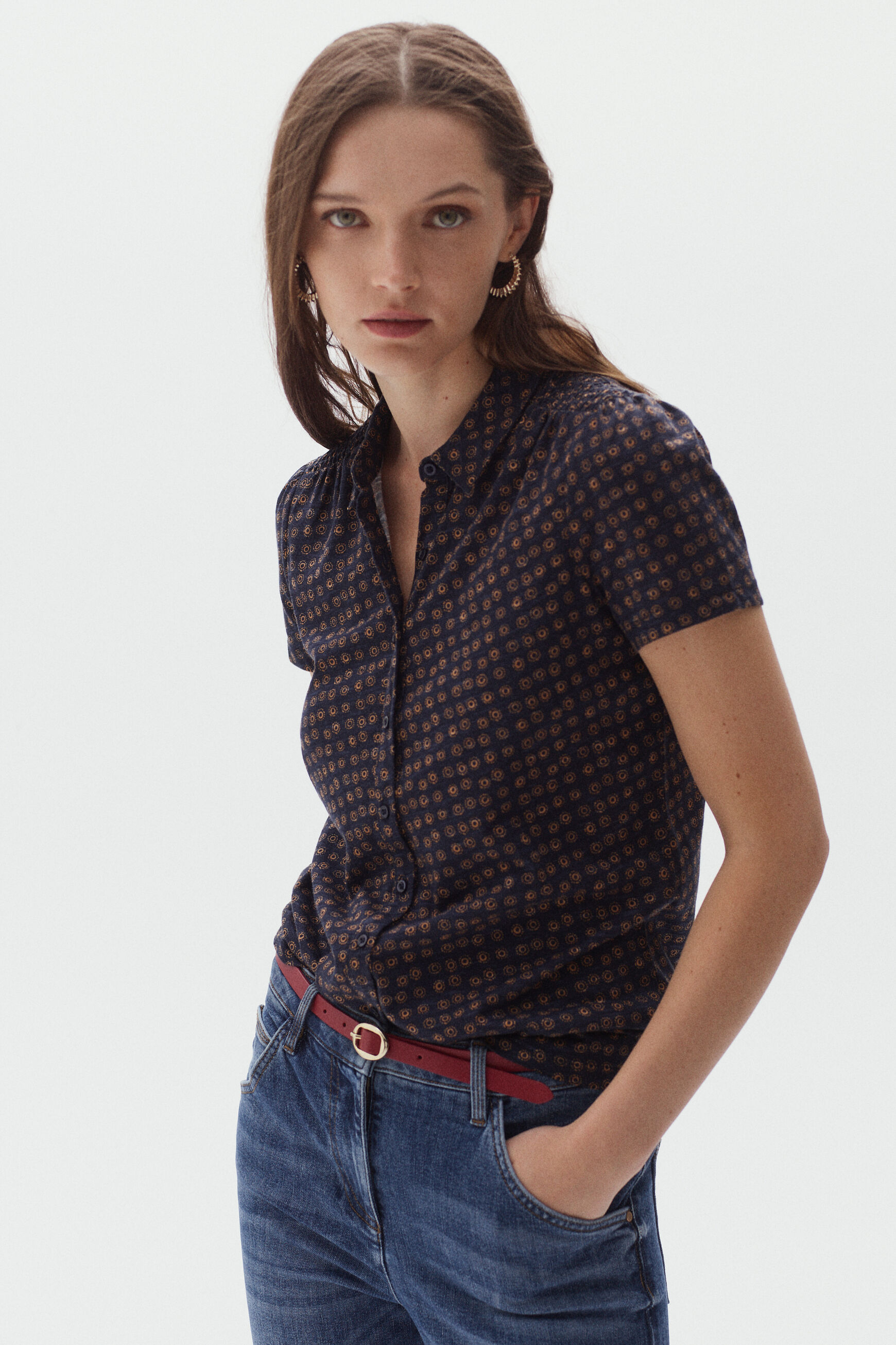 t-shirt loris halo bleu marine femme