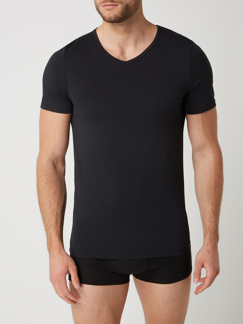 T-Shirt aus Baumwolle im 2er-Pack in schwarz