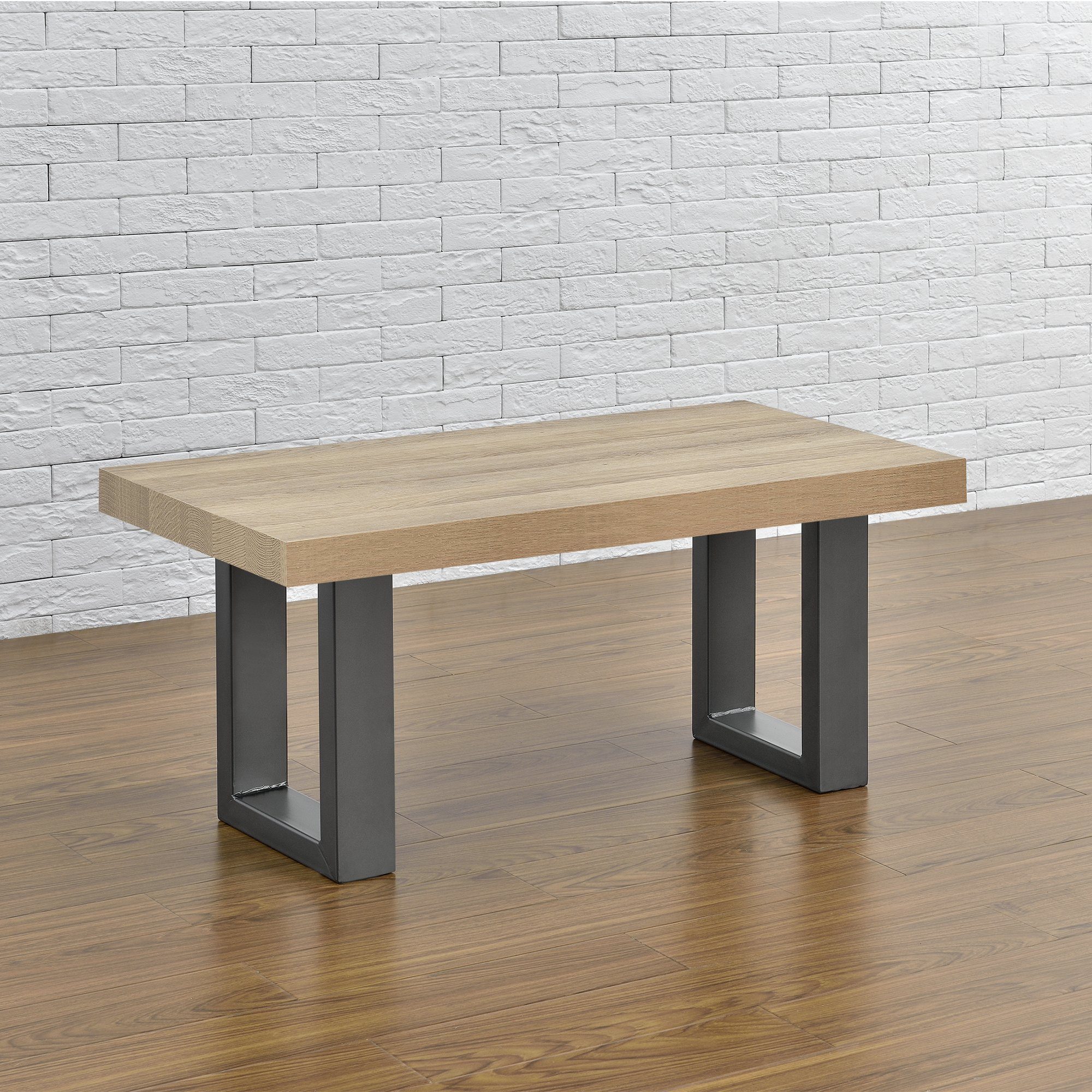 en.casa Untergestell, Makers Bankgestell 2er-Set Stahlgrau 30x43cm