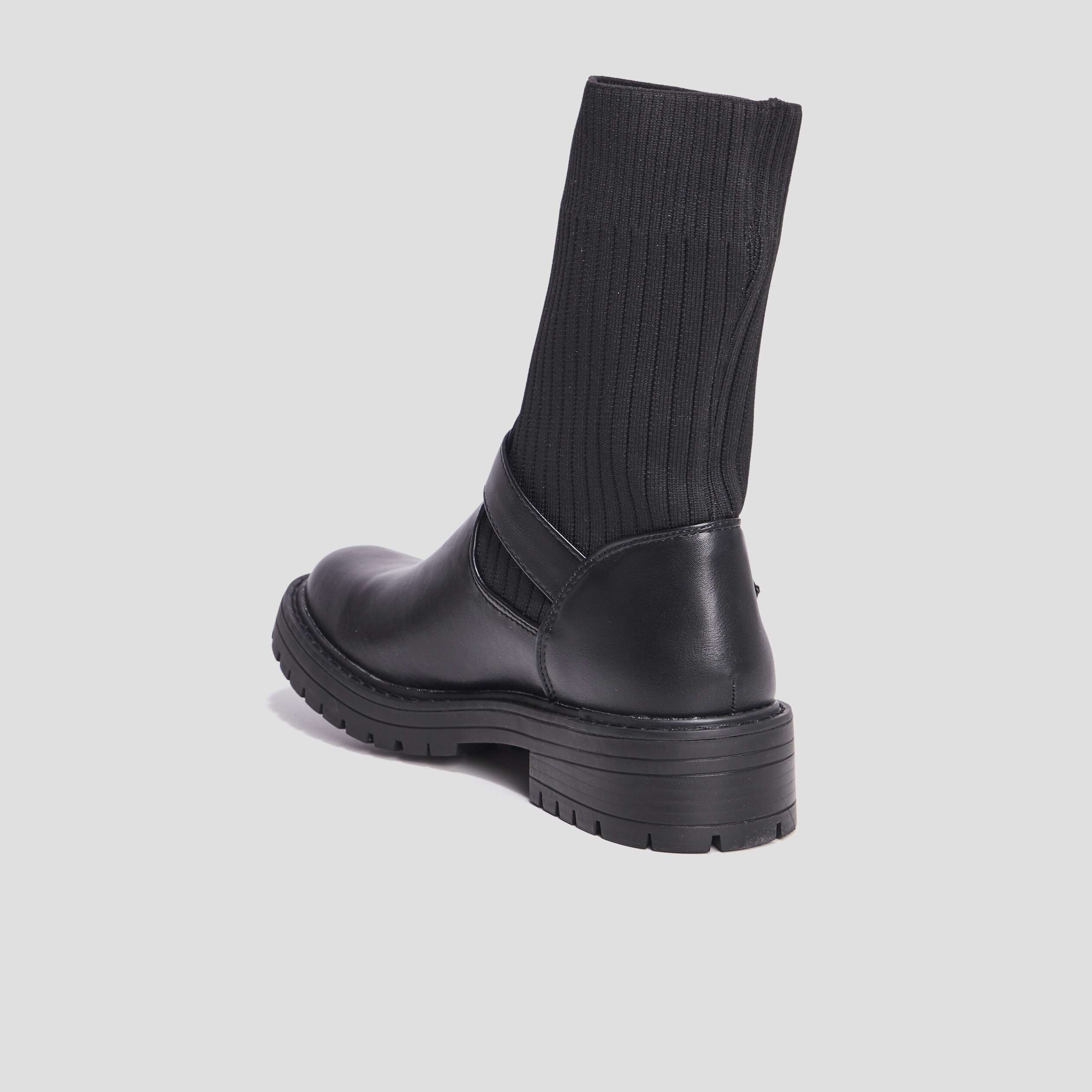 Bottines chaussettes avec boucle noir femme | La Halle