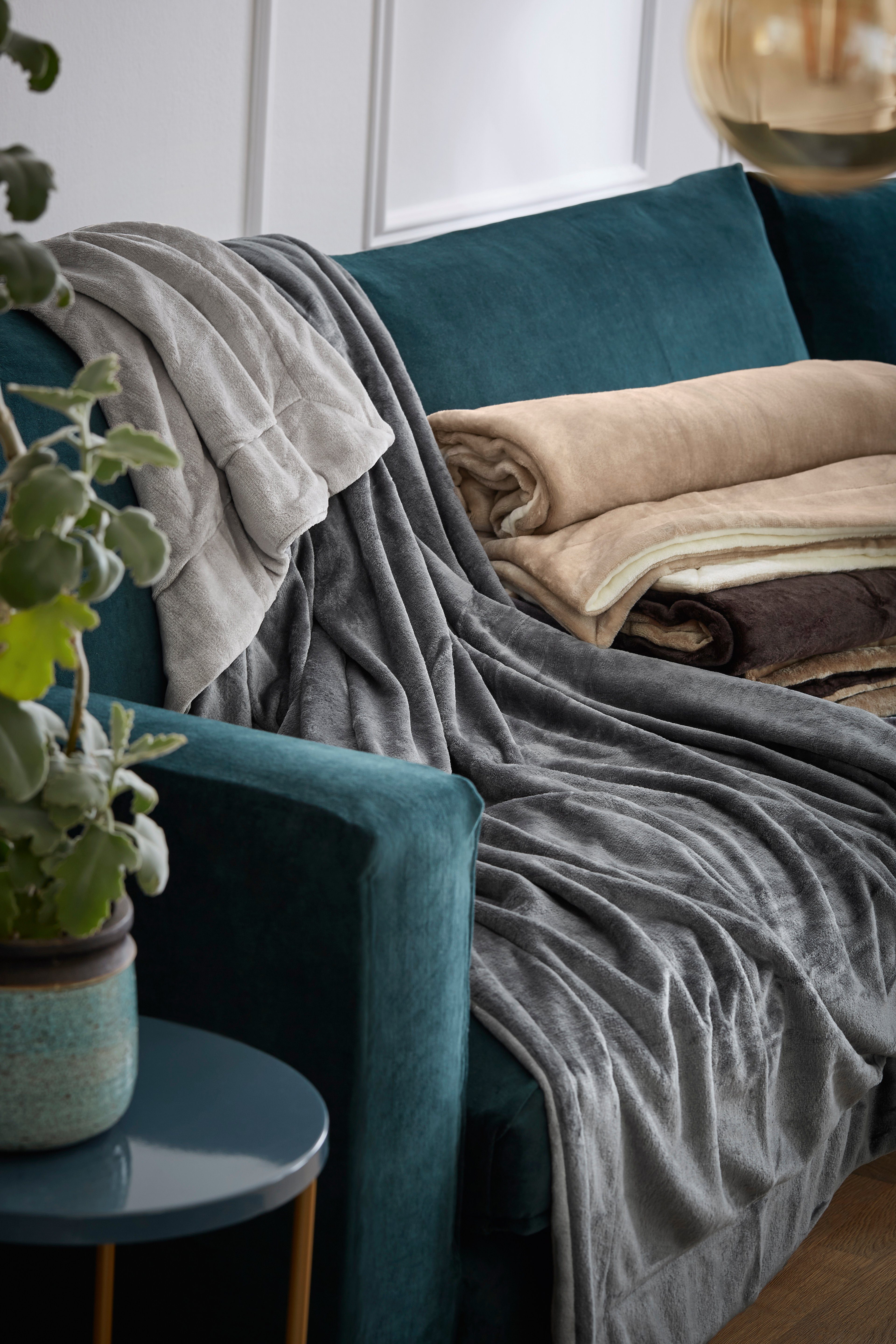 Wohndecke Doublesoft, s.Oliver, praktische Wendedecke, Kuscheldecke