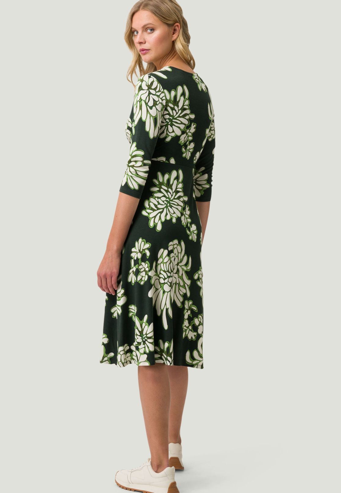 Jerseykleid Midi mit Blumendruck