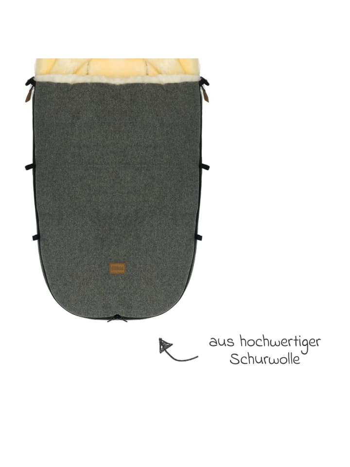 fillikid Lammwoll-Fußsack Makalu Wool für Buggy, Sport- in grau günstig kaufen onesize