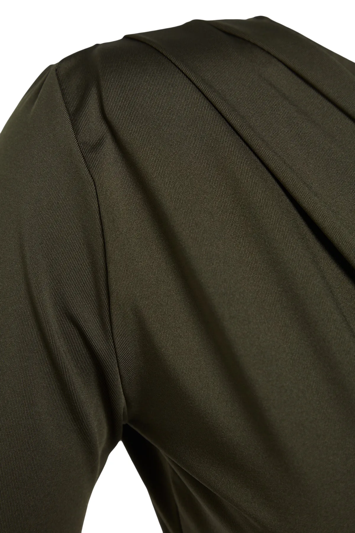 Trendyol Collection  Khakifarbener Strickbody mit asymmetrischem Kragen und langen Ärmeln und Druckknopfverschluss TWOAW22BD0080
