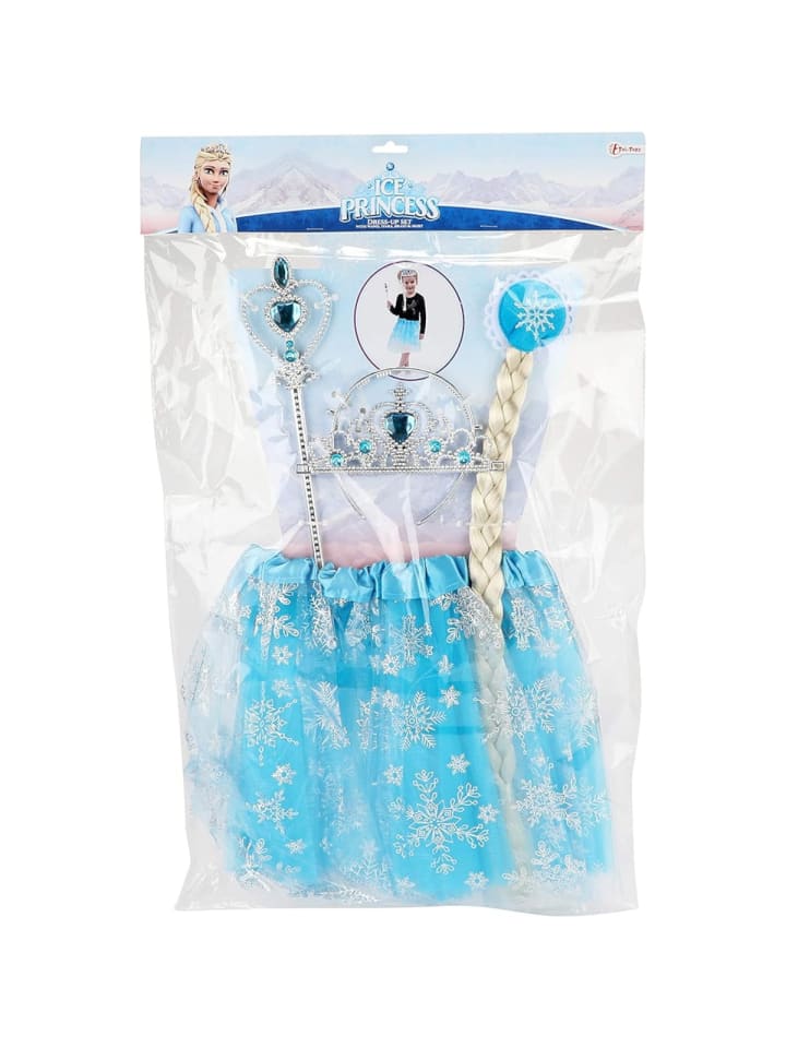 Toi-Toys Eisprinzessin Verkleidungsset (Tutu, Tiara, Zopf, Stab) in blau günstig kaufen onesize