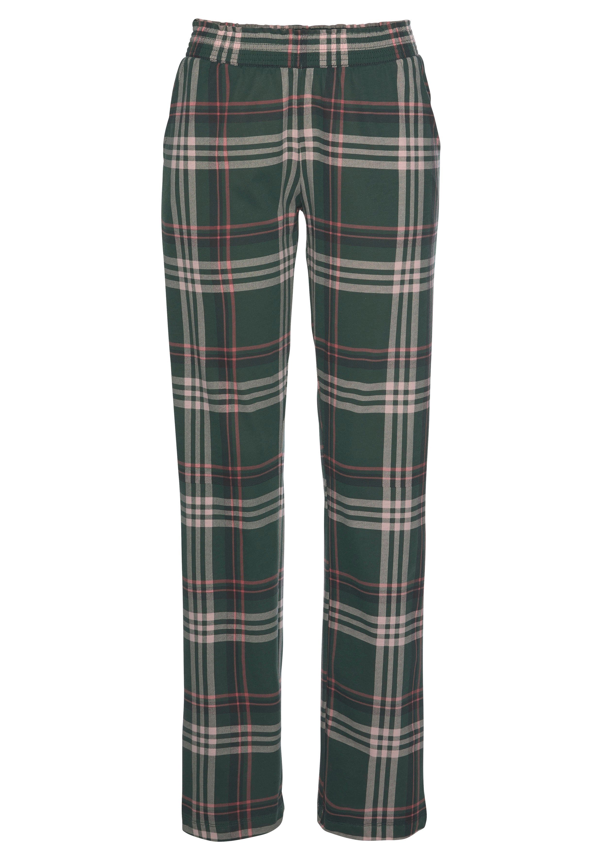 Vivance Dreams Pyjama (2 tlg., 1 Stück) mit Schriftprint und gemusterter Hose