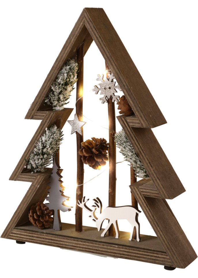 LED-Deko-Objekt Tannenbaum mit Deko