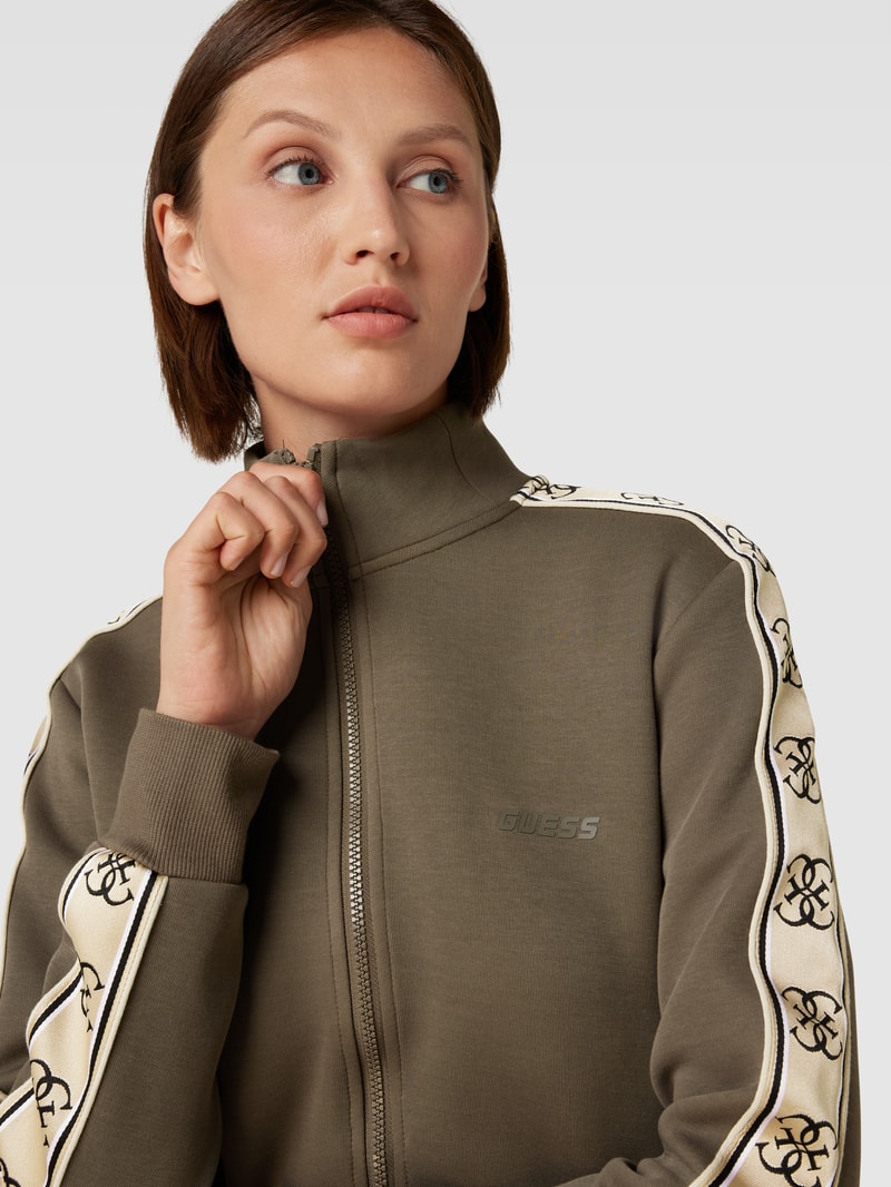 Sweatjacke mit Galonstreifen Modell 'BRITNEY' in schlamm