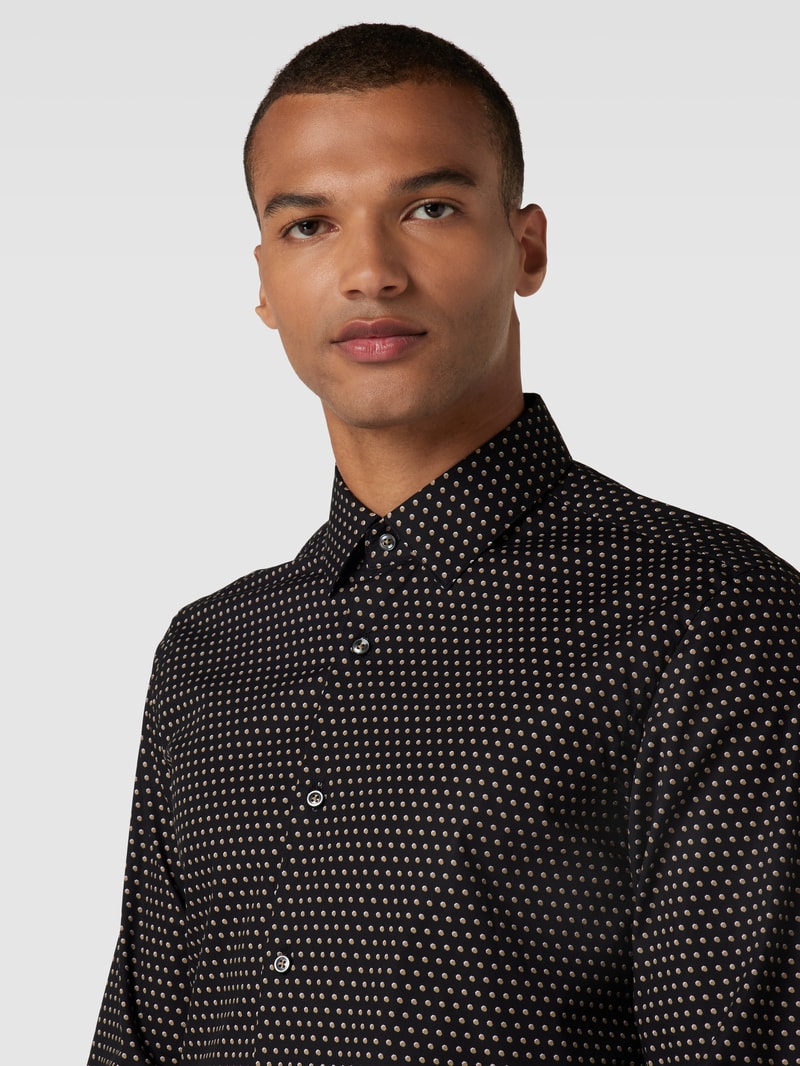 Slim Fit Business-Hemd mit Kentkragen Modell 'HANK' in schwarz