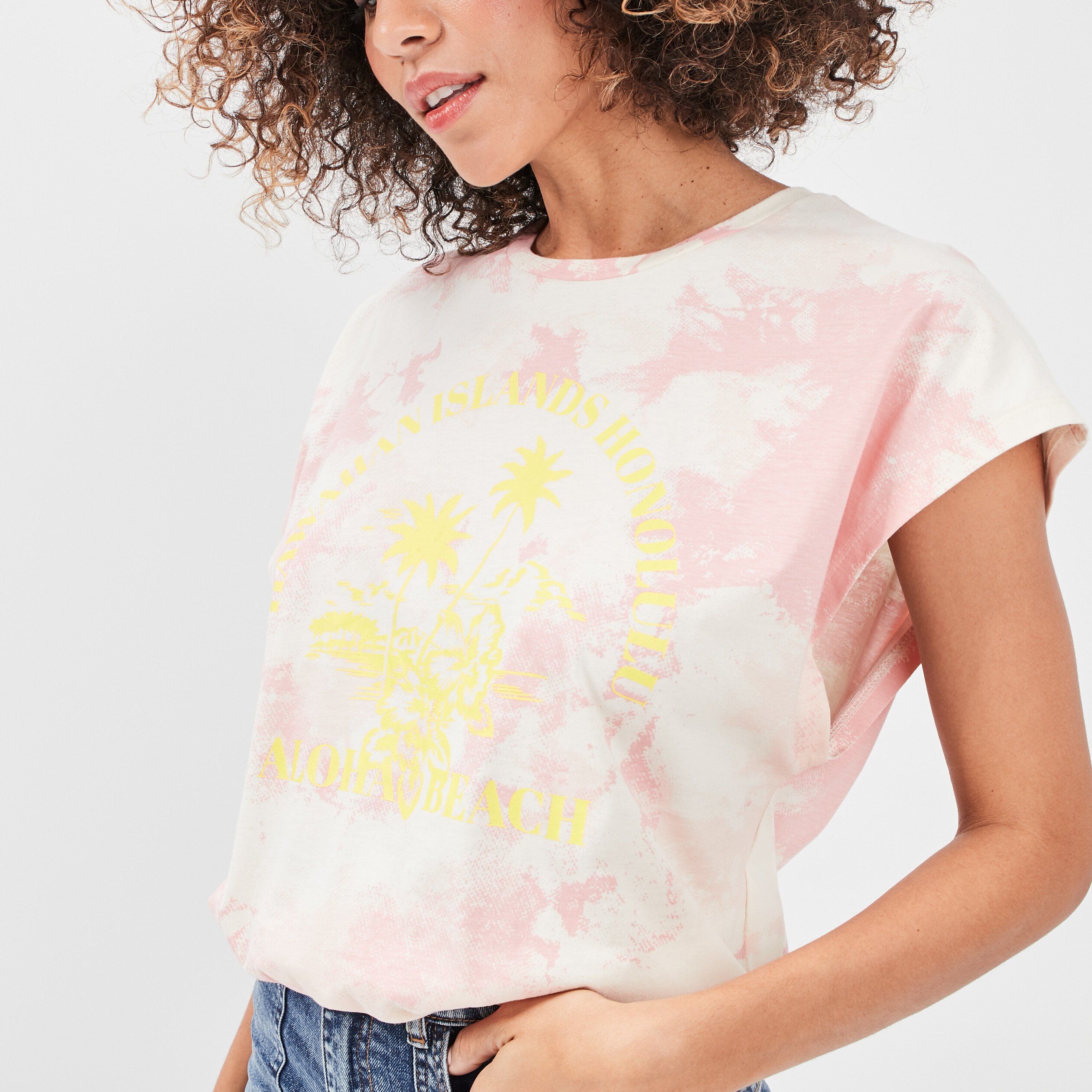 T-shirt manches courtes rose femme | La Halle