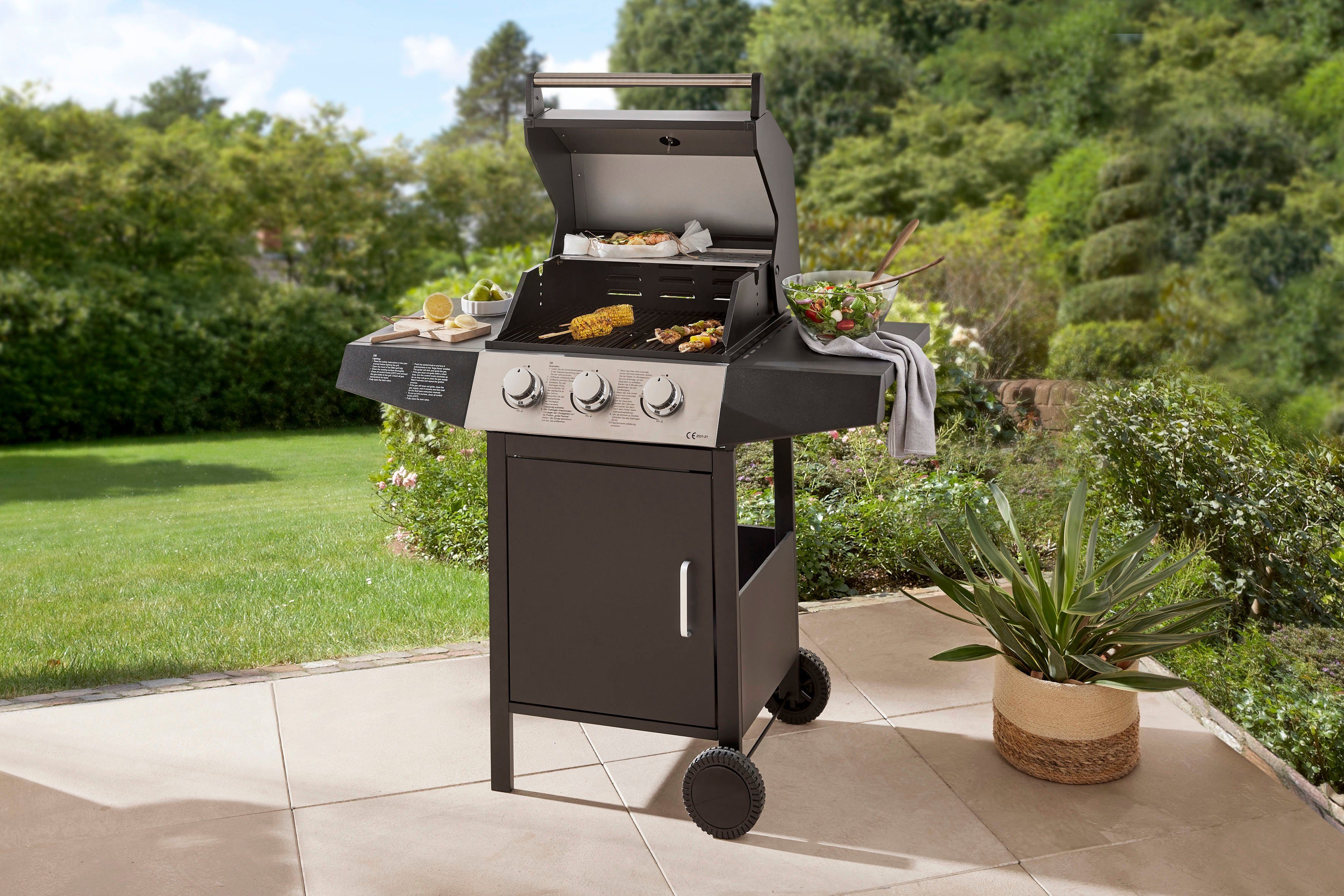 KONIFERA Gasgrill VANCOUVER, 3 Brenner, BxTxH: 112x55x108 cm