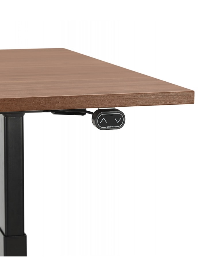 KADIMA DESIGN Elektrischer Sitz-Steh-Schreibtisch aus Holz Metall | Modern in Braun-Schwarz günstig kaufen