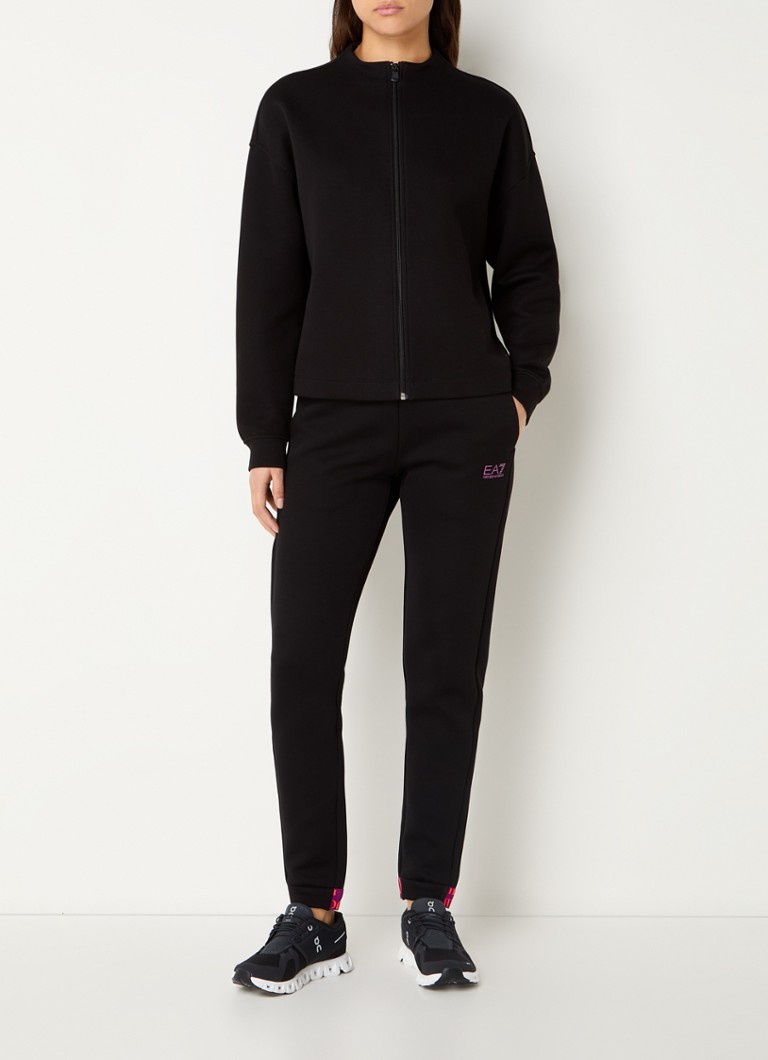 Pantaloni de trening Emporio Armani cu talie înaltă și logo