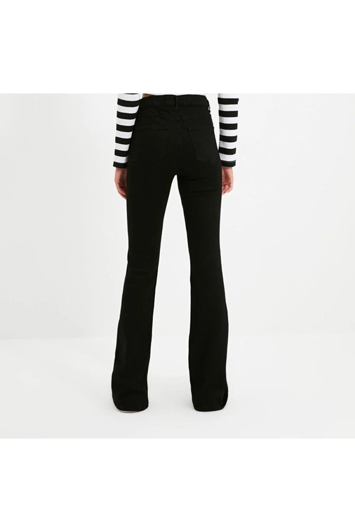 LİMABEL  Spanische Jeans mit Farbverlauf, schwarze spanische Jeans, hohe Taille