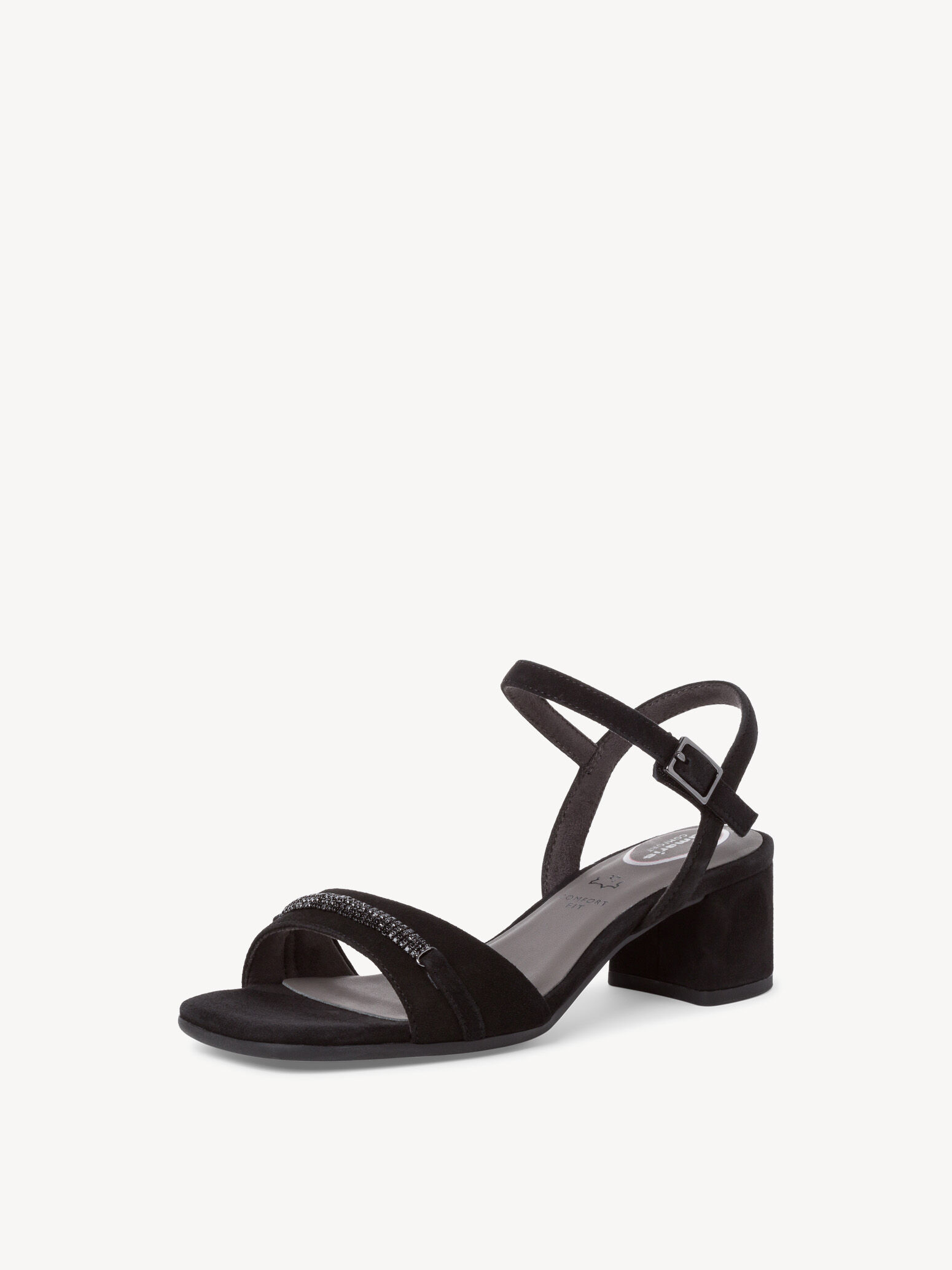 Sandale à talon en cuir - noir