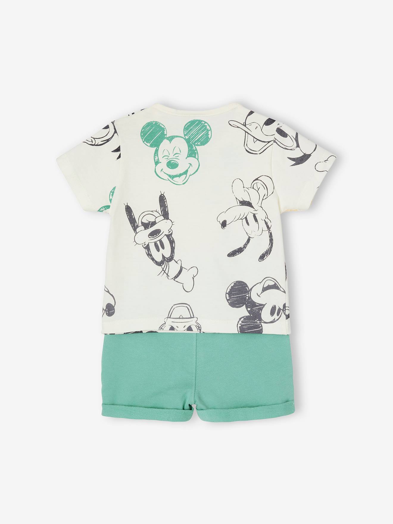 Mickey Baby-Set: T-Shirt & Shorts Disney MICKY MAUS - grün bedruckt