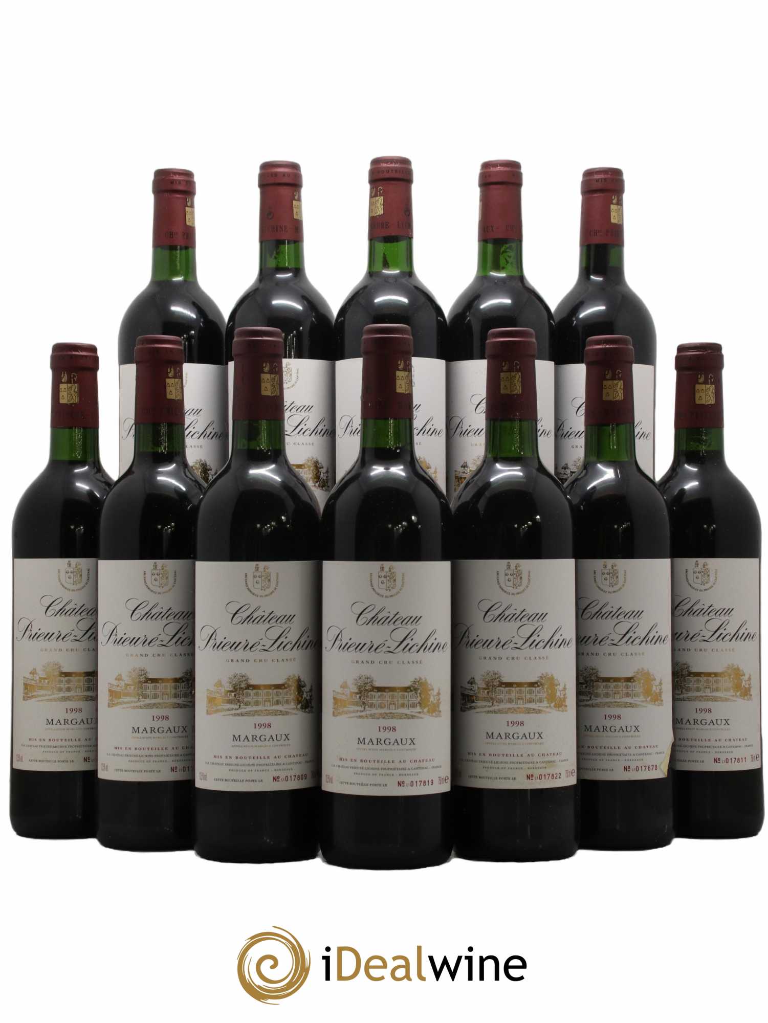 Château Prieuré Lichine 4ème Grand Cru Classé  1998 - Lot de 12 Bouteilles