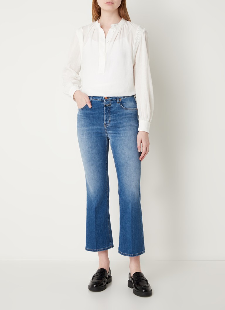 Pantaloni scurți din denim Hi-Sun cu talie înaltă și bandă evazată