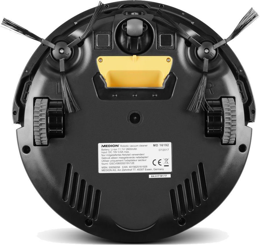 Medion® Saugroboter E30 MD 18500, grau, vollautomatische Reinigung, Timer-Funktion, Tierhaar optimiert