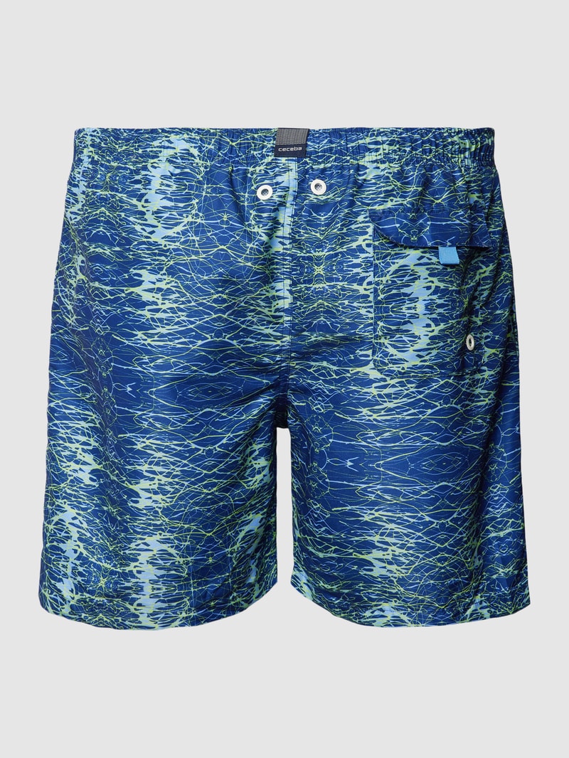 PLUS SIZE Badehose mit Allover-Muster in marineblau