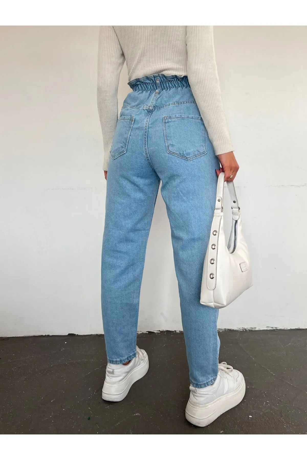 Modamorfo  Jeans mit hoher Taille und elastischem Bund