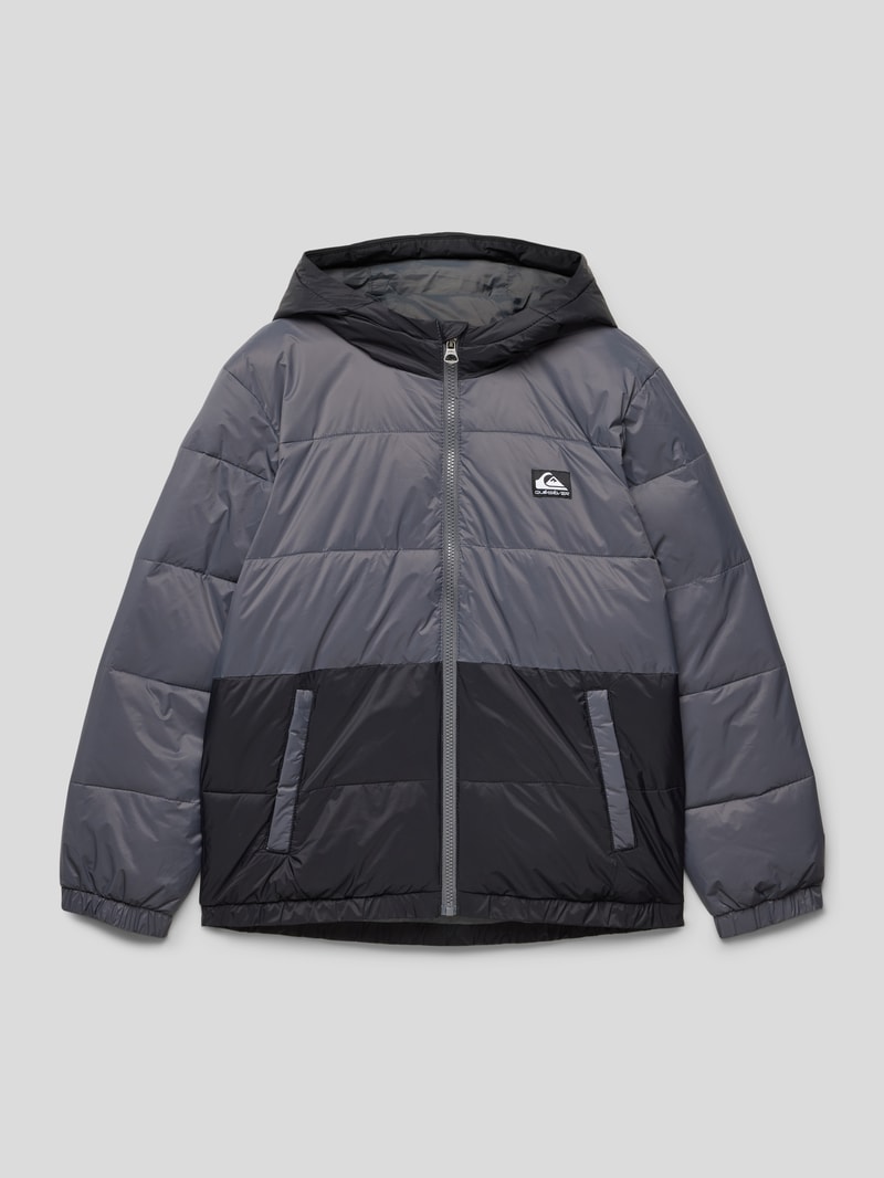 Steppjacke mit Label-Patch in graphit