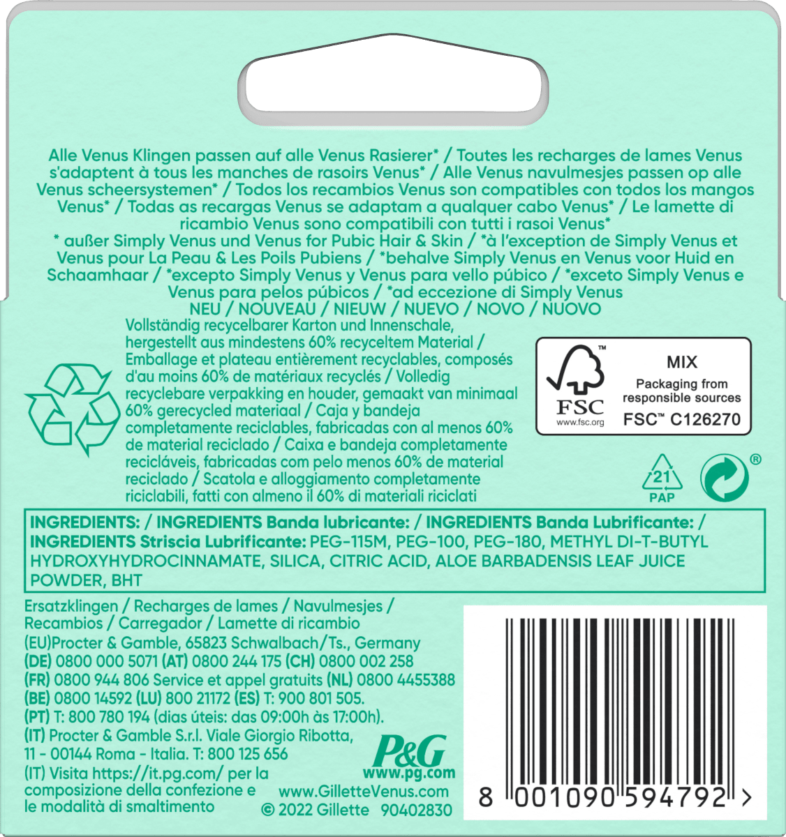 Rasierklingen, Smooth Sensitive, 4 St