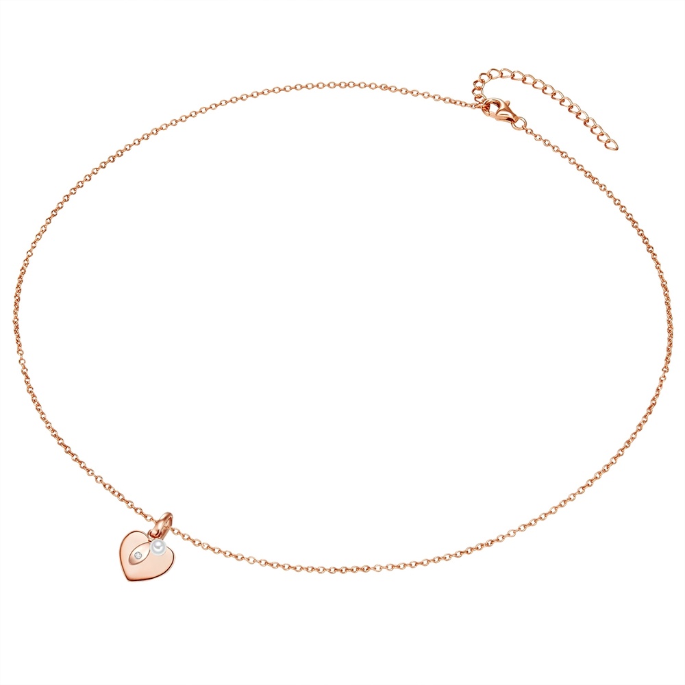 Valero Pearls Collier en argent Argent sterling Oxyde de zirconium (CZ) Perle de culture d'eau  collier