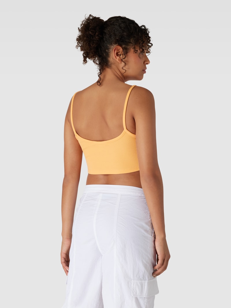 Bralette-Top mit Label-Patch in orange