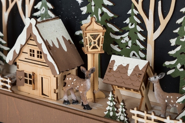 MyFlair Wooden Laser Cut Suitcase LED Decoration
