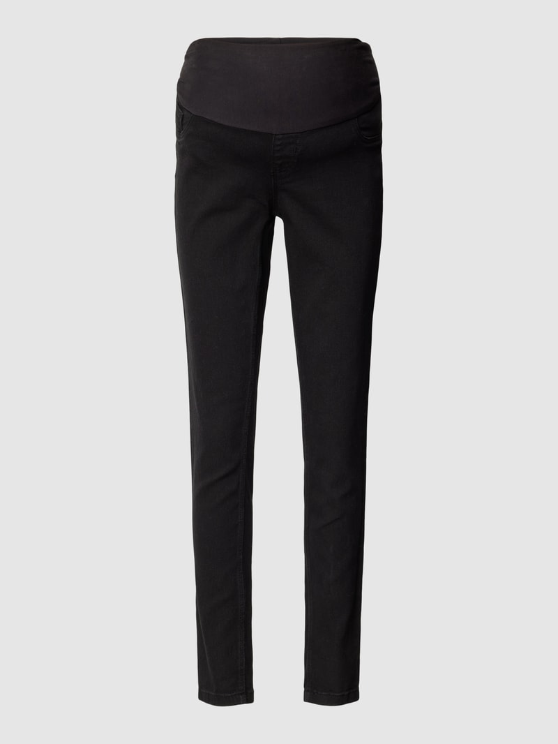 Skinny Fit Umstands-Jeans mit Stretch-Anteil Modell 'NEWAMY' in schwarz