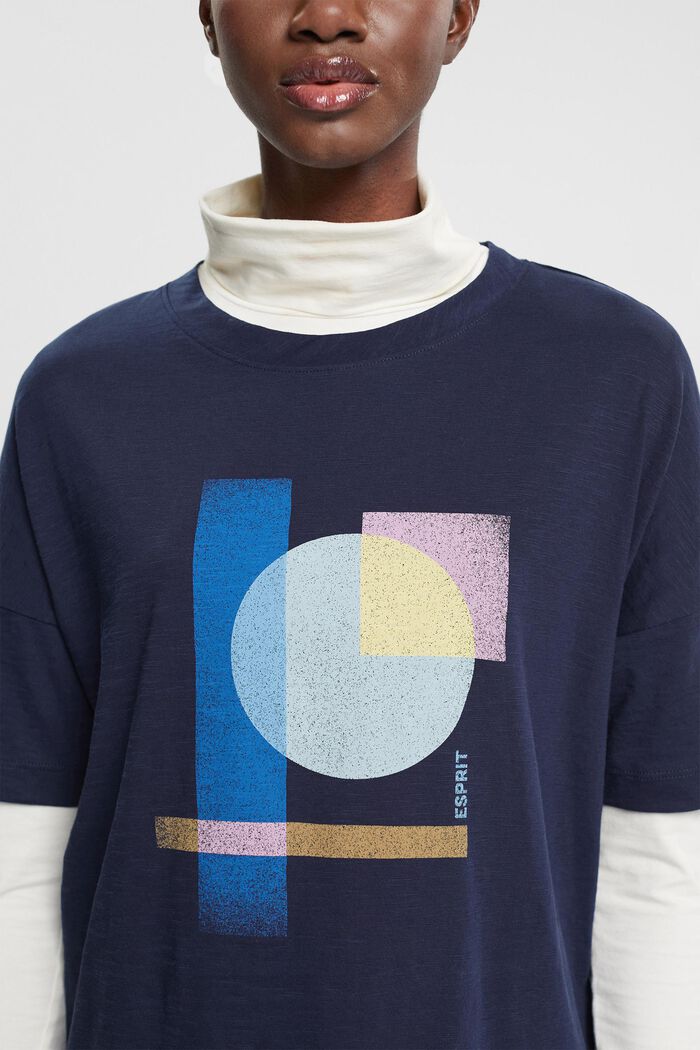 Baumwoll-T-Shirt mit geometrischem Print