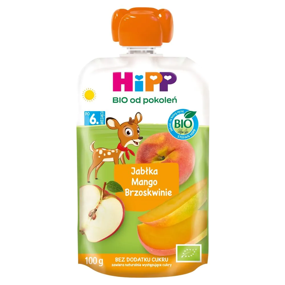 Hipp BIOMus Æble-Mango-Fersken BIO Efter 6 måneder