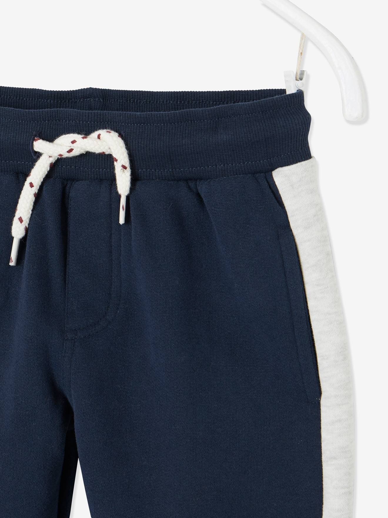 Pantalon de sport garçon bandes côtés encre