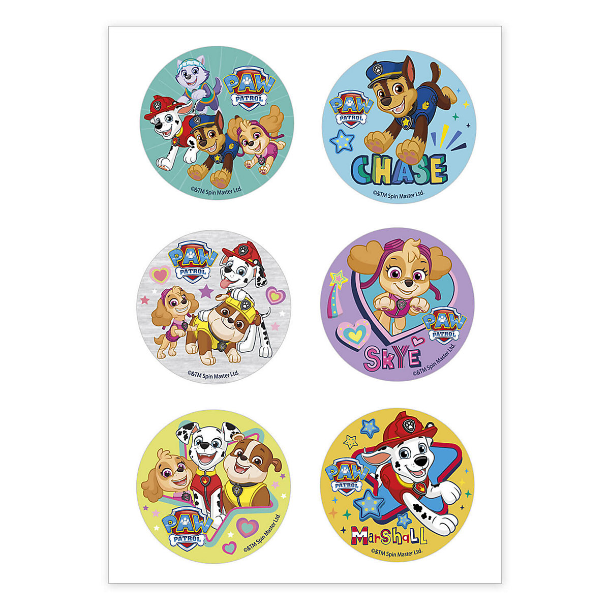 Essbare Muffinaufleger Paw Patrol, rund, 5.8cm