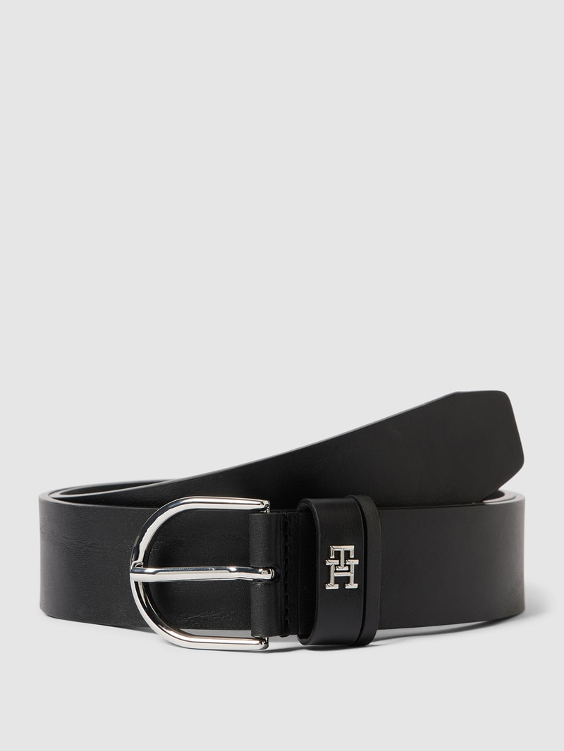 Gürtel mit Label-Applikation in metallic Modell 'TIMELESS' in schwarz