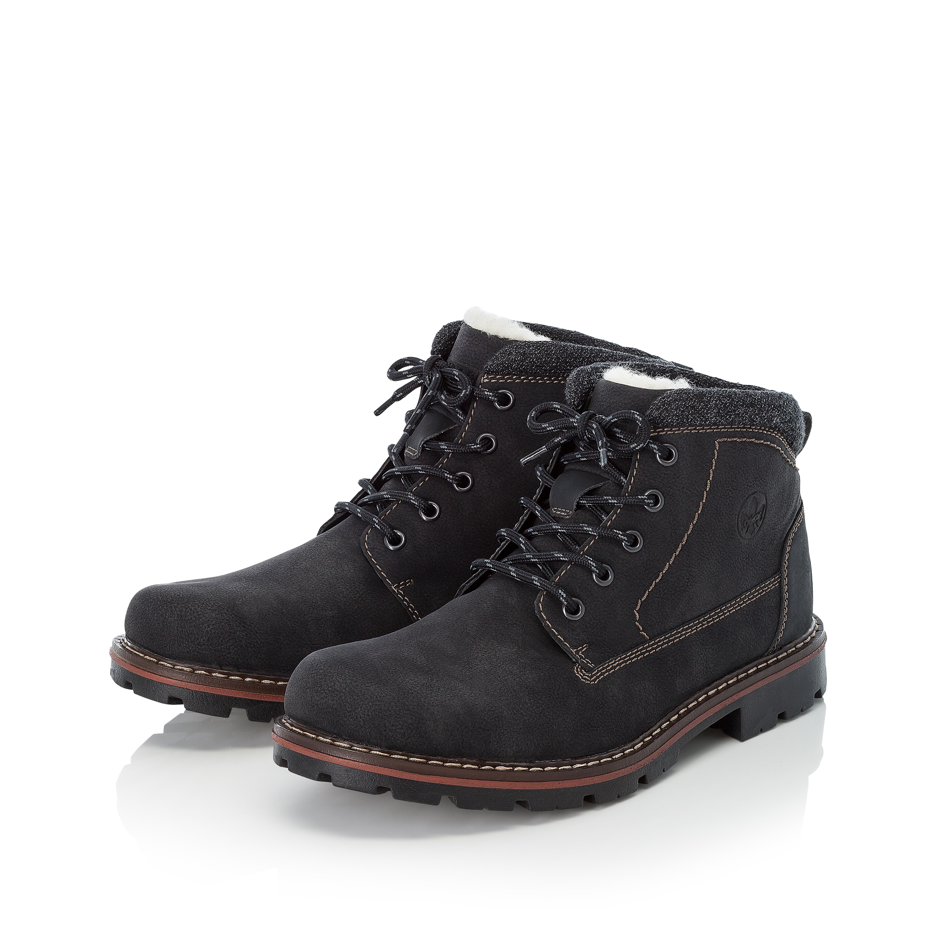 Rieker Herren Schnürstiefel graphitschwarz
