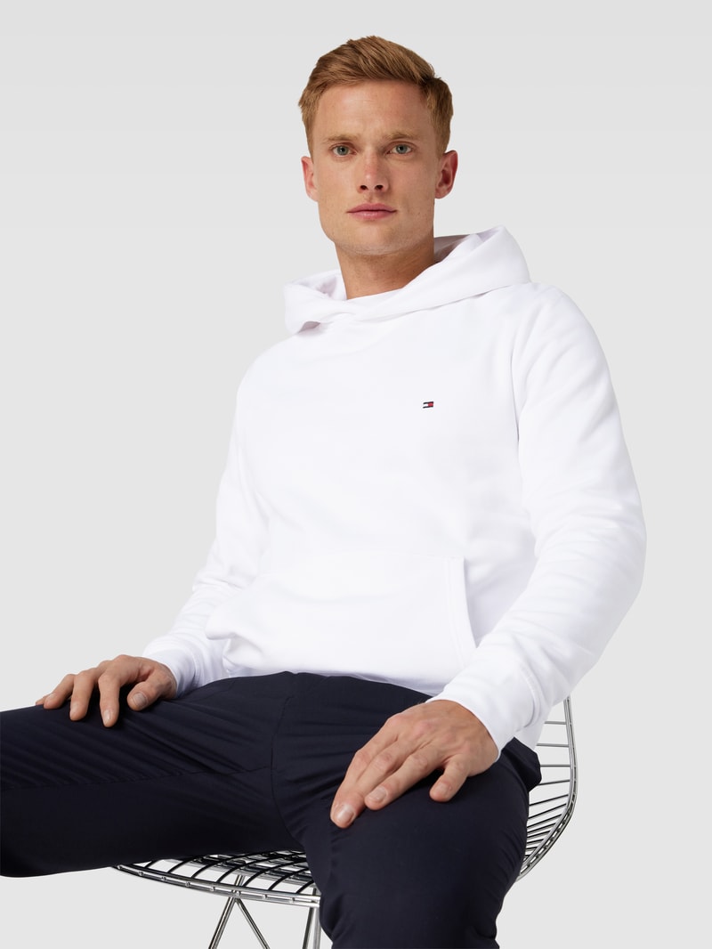 Hoodie mit Logo-Stitching Modell 'FLAG' in weiß