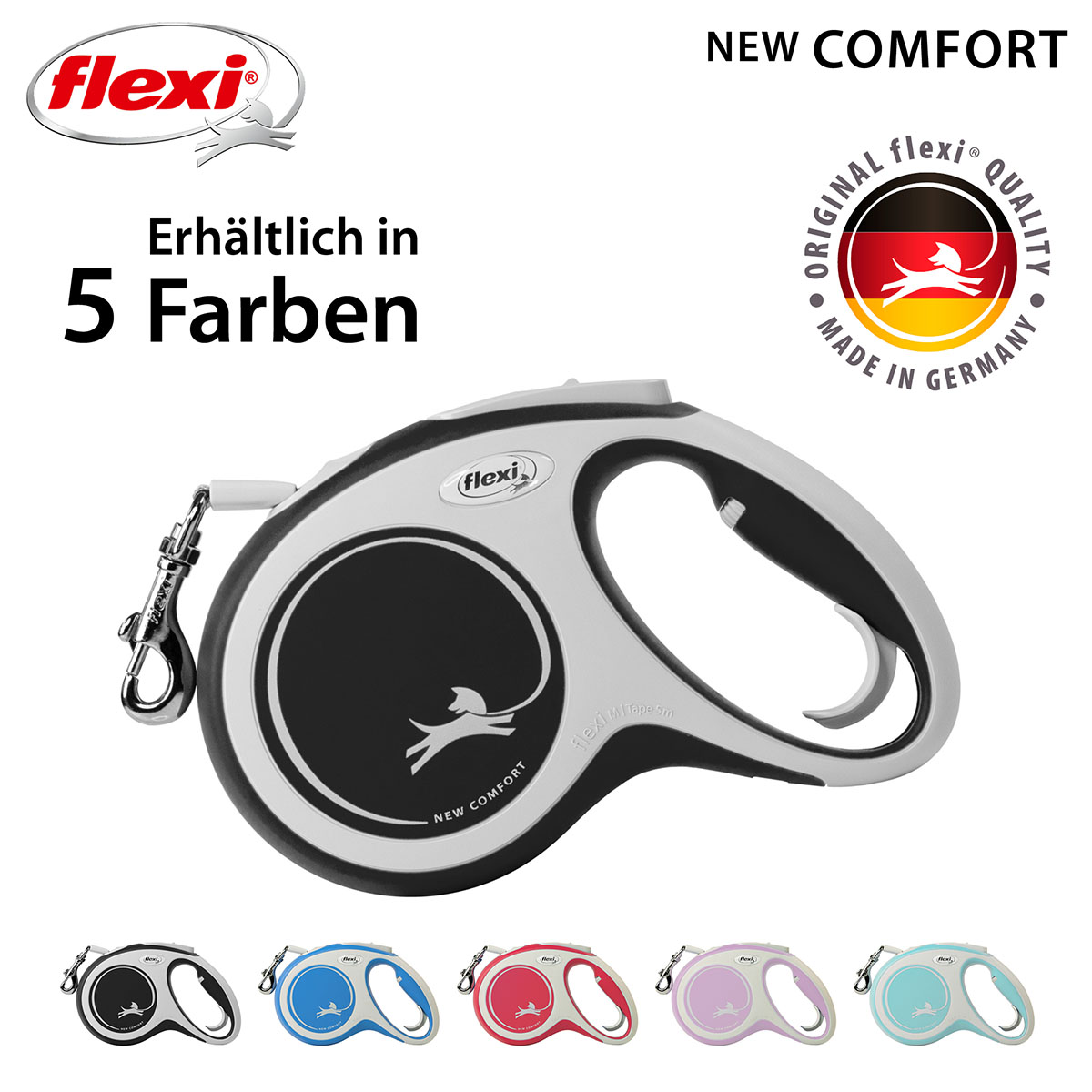 flexi New Comfort Gurtleine schwarz günstig kaufen bei ZooRoyal